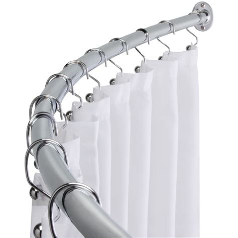 curved shower curtain rod adjustable|curved recessed shower curtain rod.